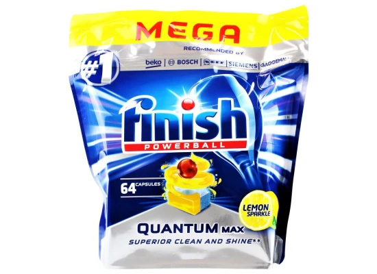 Finish Quantum Max Lemon Dishwasher Tablets - 64 Pack